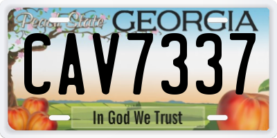 GA license plate CAV7337