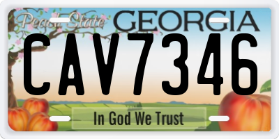 GA license plate CAV7346
