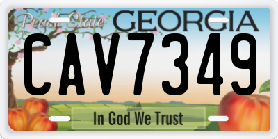 GA license plate CAV7349