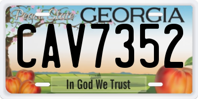 GA license plate CAV7352