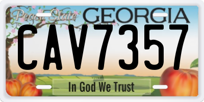 GA license plate CAV7357