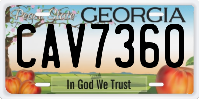 GA license plate CAV7360