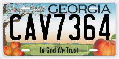 GA license plate CAV7364