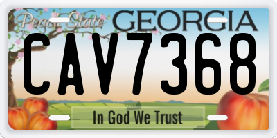 GA license plate CAV7368