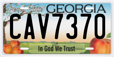GA license plate CAV7370