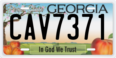 GA license plate CAV7371