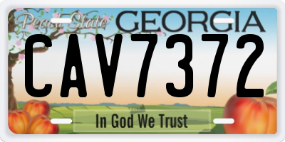 GA license plate CAV7372