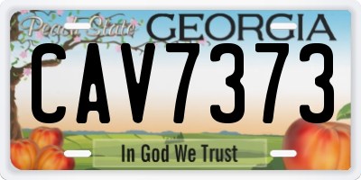 GA license plate CAV7373