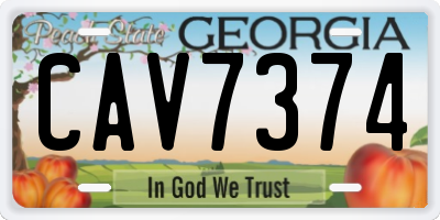 GA license plate CAV7374