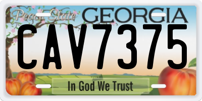 GA license plate CAV7375