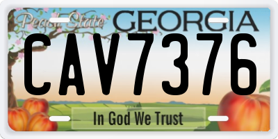 GA license plate CAV7376