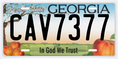 GA license plate CAV7377