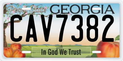 GA license plate CAV7382