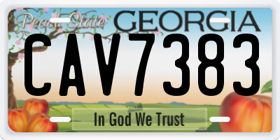 GA license plate CAV7383