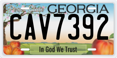 GA license plate CAV7392