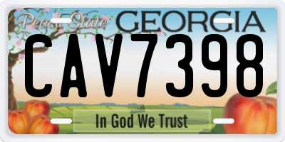 GA license plate CAV7398