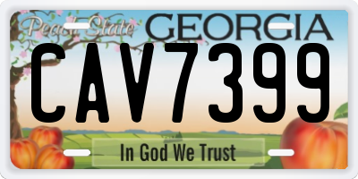 GA license plate CAV7399