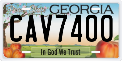 GA license plate CAV7400