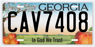 GA license plate CAV7408