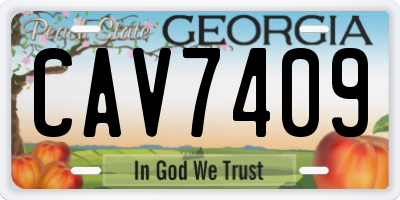 GA license plate CAV7409