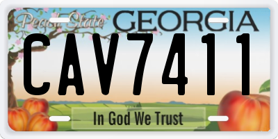 GA license plate CAV7411