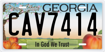 GA license plate CAV7414