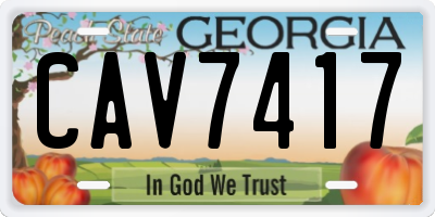 GA license plate CAV7417
