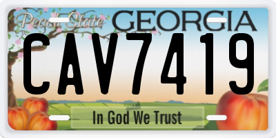 GA license plate CAV7419