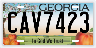 GA license plate CAV7423