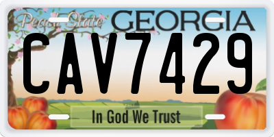GA license plate CAV7429