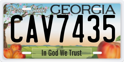 GA license plate CAV7435