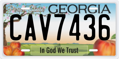 GA license plate CAV7436