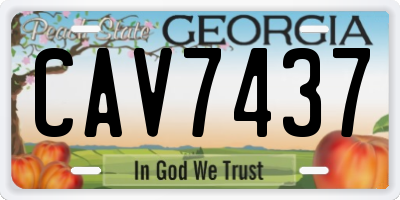 GA license plate CAV7437