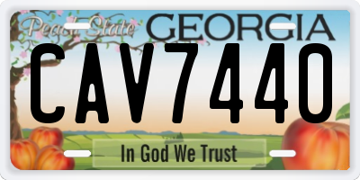 GA license plate CAV7440