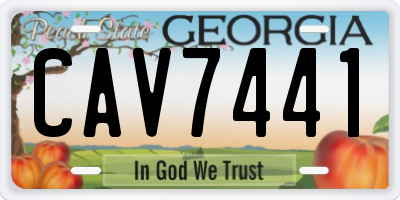 GA license plate CAV7441