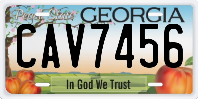 GA license plate CAV7456