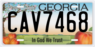 GA license plate CAV7468