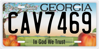 GA license plate CAV7469