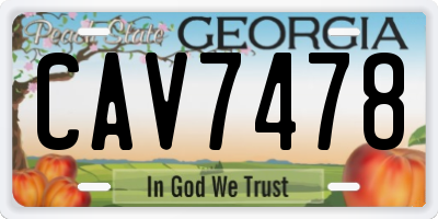 GA license plate CAV7478