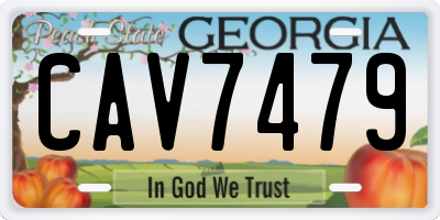 GA license plate CAV7479
