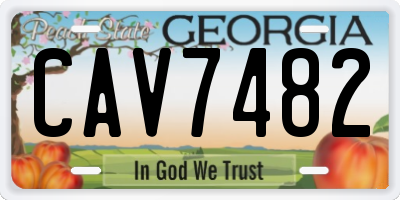 GA license plate CAV7482