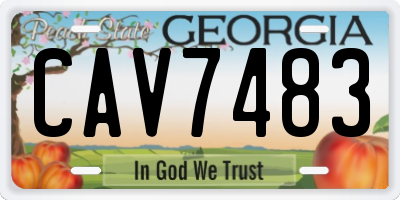 GA license plate CAV7483