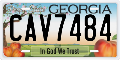 GA license plate CAV7484
