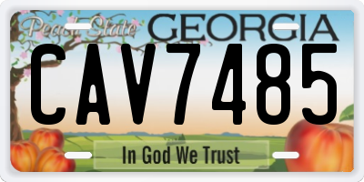 GA license plate CAV7485
