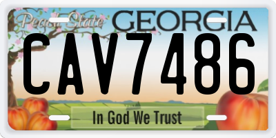 GA license plate CAV7486