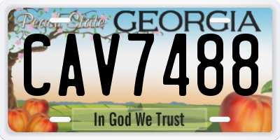 GA license plate CAV7488