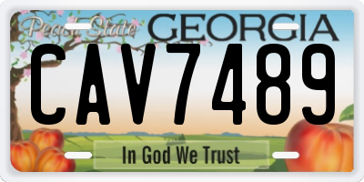 GA license plate CAV7489