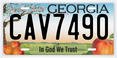 GA license plate CAV7490
