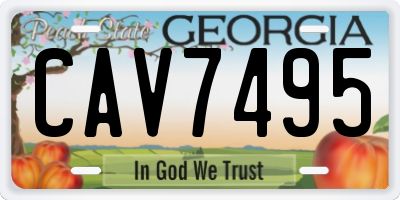 GA license plate CAV7495