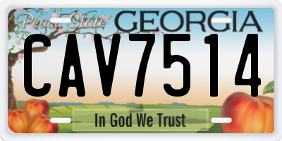 GA license plate CAV7514